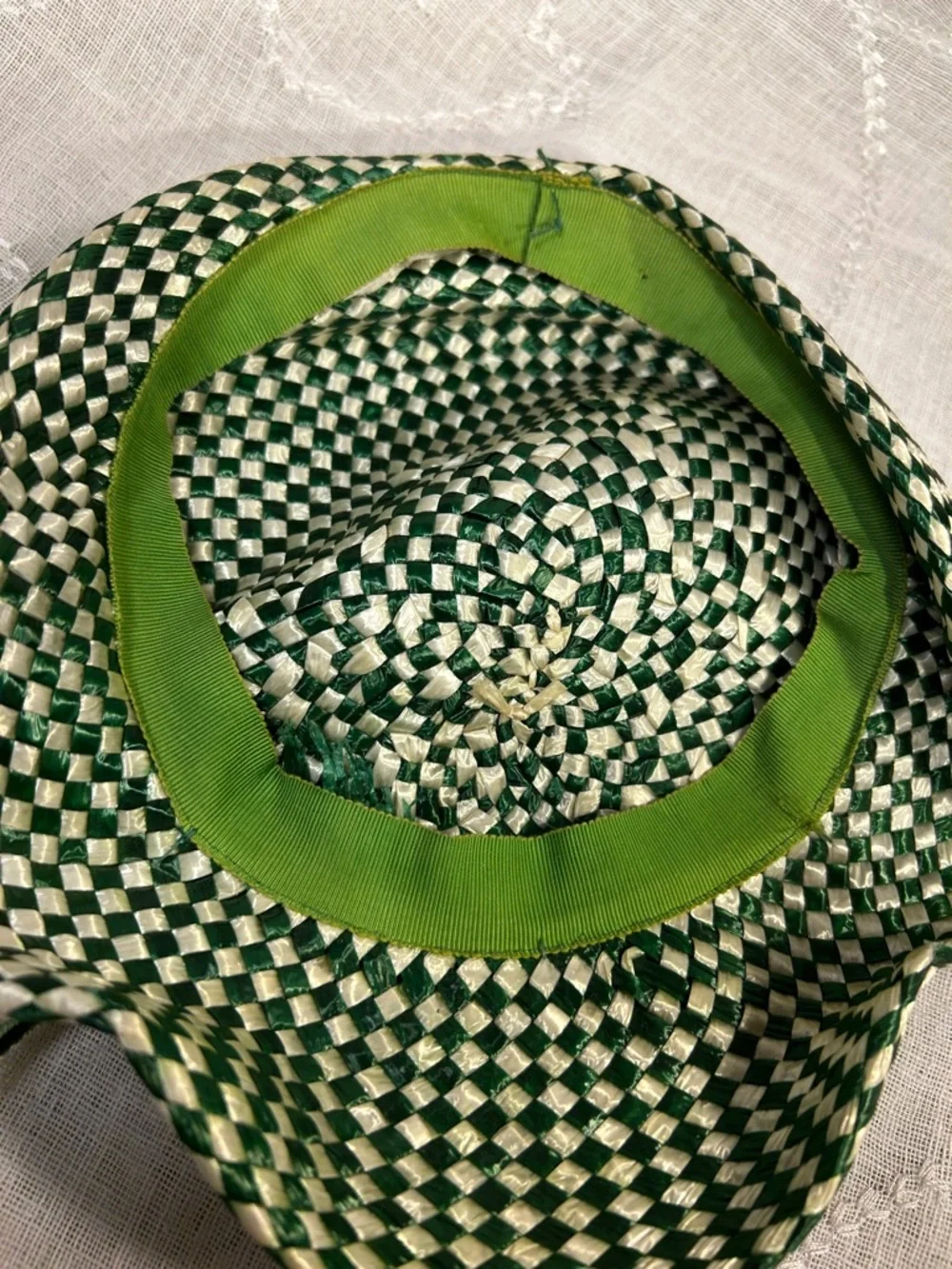 Vintage woven straw like headpiece halo piece - Picture 4 of 7
